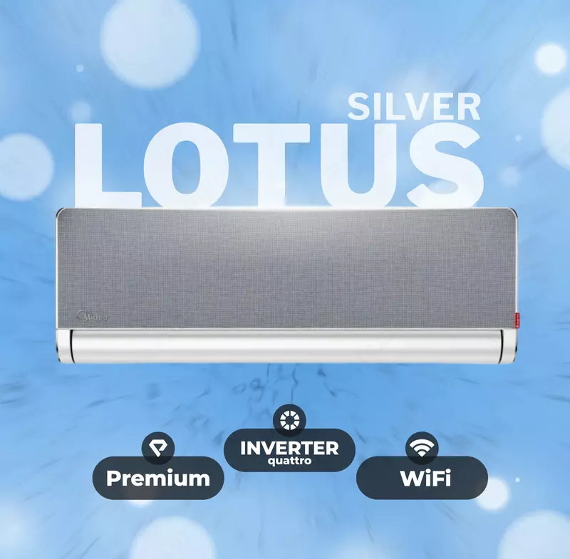 Кондиционер Midea Lotus Silver 9  Inverter Quattro. Официальный Дилер + Доставка.