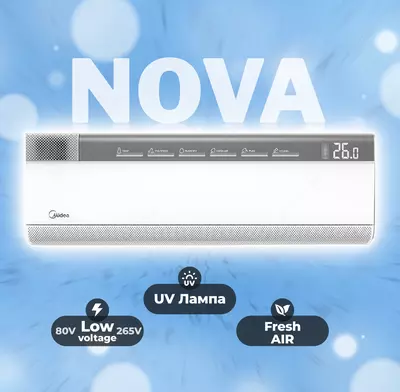 Кондиционер Midea Nova 12 Inverter Quattro  Fresh Air. Официальный дилер + Доставка!