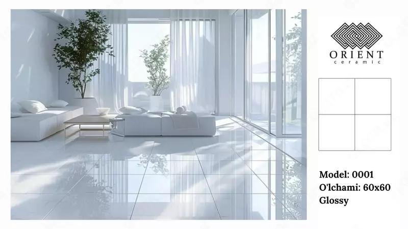 Yaltirab turuvchi oq plitka – Orient Ceramic 60×60