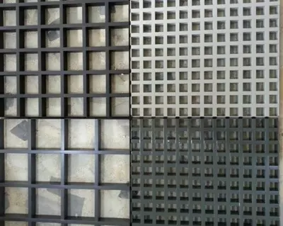 12.6 сум / кв.м Потолки грильято Профиль: 30x10 Ячейки: 75x75.