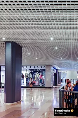 Потолки грильято с профилем 40×10 и ячейками 75×75 мм