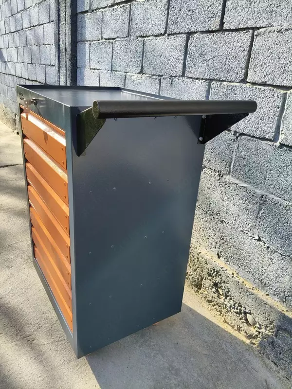 Asbob aravachasi (mobil) "Metalcraft", metall, 940x600(770)x450 mm, 7 quti, sig'imi 50 kg gacha (kulrang/sariq)