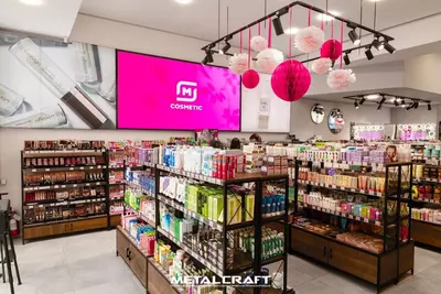 Комбинированный торговый стеллаж (металл, дерево) "Metalcraft" Лофт, 5 полок