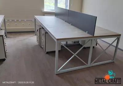 Комбинированный офисный стол (металл, дерево) "Metalcraft" Лофт (Ассортимент)