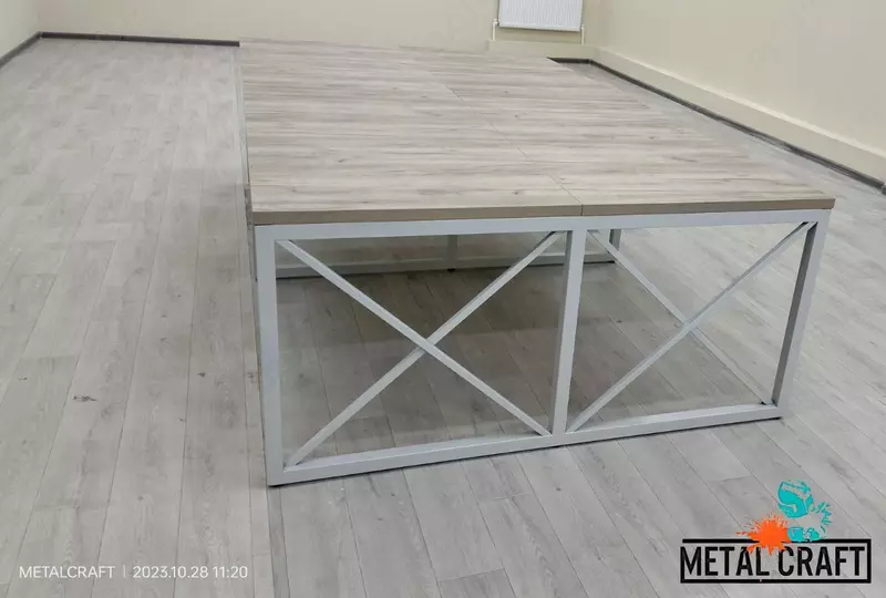 Комбинированный офисный стол (металл, дерево) "Metalcraft" Лофт (Ассортимент)