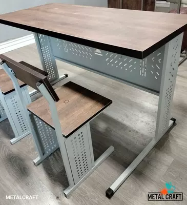 Школьная парта с двумя стульями "Metalcraft" 2-х местная, ЛДСП 16 мм