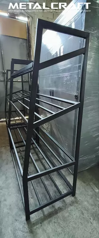 Металлический стеллаж для овощей и фруктов "Metalcraft", 4 полки (2 наклонные)