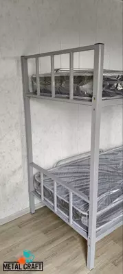 Металлическая двухъярусная кровать "Metalcraft" 2000х1650х900 мм