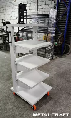 Аппаратная стойка-тележка (металлическая) "Metalcraft" полки от 2-х до 7 шт.