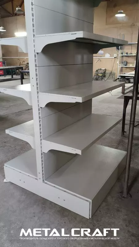 Металлический торговый стеллаж (двухсторонний) "Metalcraft"