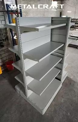 Металлический торговый стеллаж (двухсторонний) "Metalcraft"