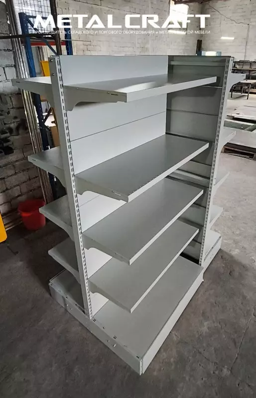 Металлический торговый стеллаж (двухсторонний) "Metalcraft"