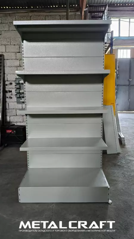 Металлический торговый стеллаж (двухсторонний) "Metalcraft"