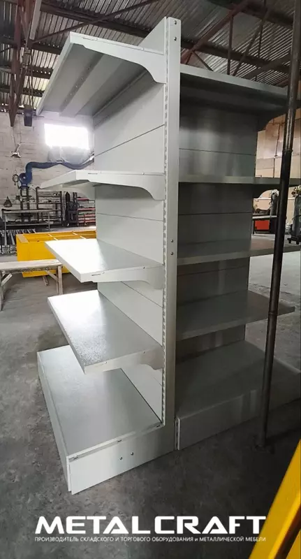 Металлический торговый стеллаж (двухсторонний) "Metalcraft"