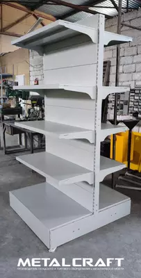 Металлический торговый стеллаж (двухсторонний) "Metalcraft"
