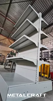 Металлический торговый стеллаж (двухсторонний) "Metalcraft"