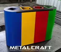 Урна для раздельного сбора мусора (цветная) "Metalcraft" 1200х800х400 мм