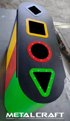 Урна для раздельного сбора мусора (цветная) "Metalcraft" 1200х800х400 мм, 4 секции