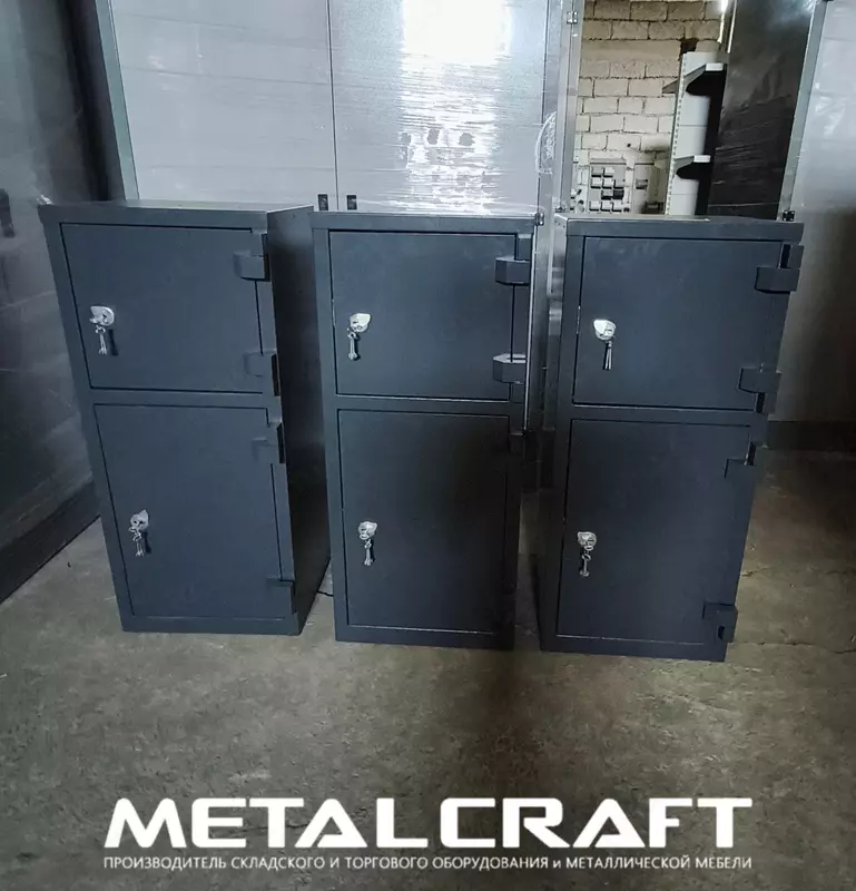 Металлический бухгалтерский шкаф с трейзером "Metalcraft" 2 секции