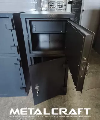 Металлический бухгалтерский шкаф с трейзером "Metalcraft" 2 секции