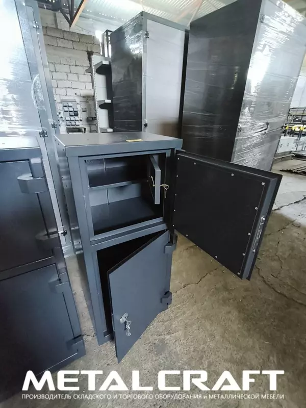 Металлический бухгалтерский шкаф с трейзером "Metalcraft" 2 секции