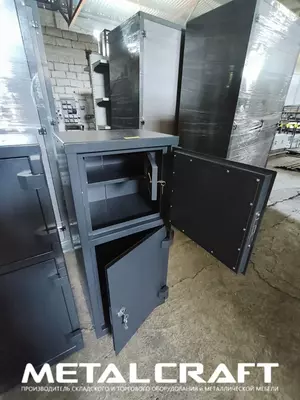 Металлический бухгалтерский шкаф с трейзером "Metalcraft" 2 секции