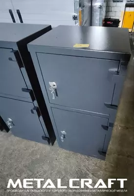 Металлический бухгалтерский шкаф с трейзером "Metalcraft" 2 секции