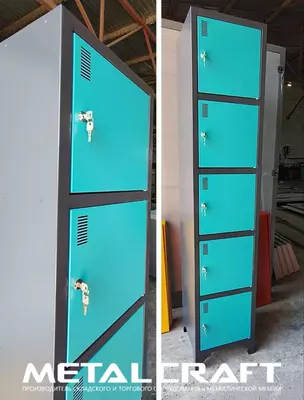Металлический шкаф для одежды "Metalcraft" 5 ячеек, 1950x400x400 мм