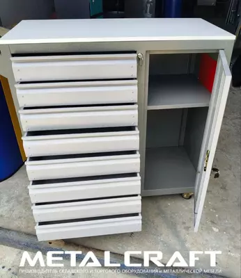 Инструментальная тележка (мобильная) Metalcraft металл 1000x475x980 мм 8 ящ. 2 полки -