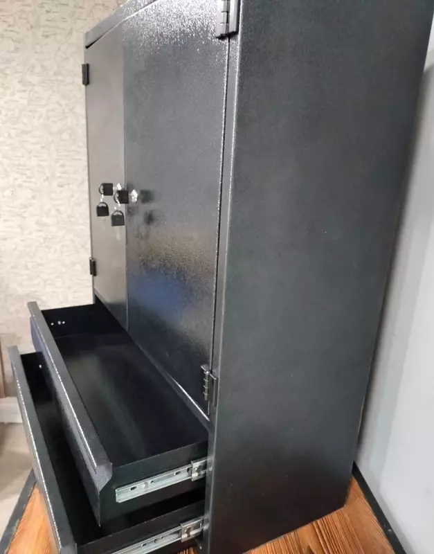 Металлический шкаф для инструментов (настенный) "Metalcraft" 2 секции, 2 выдв. ящика, перф. панель, 655×280×810 мм