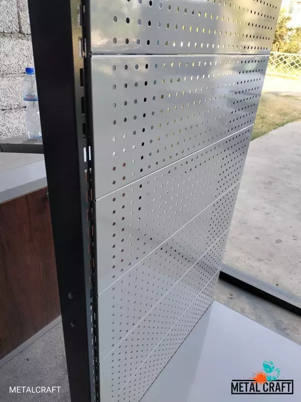 Металлический торговый стеллаж (перфорированный) "Metalcraft" от 1 до 5 полок