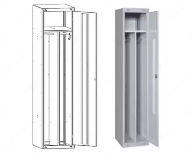   Шкаф-локер для одежды ШМ-21-500 раздевальный металлический