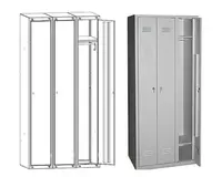  Kiyim-kechak uchun metall garderob shkafi-loker SHM-33-1200 (kiyinish xonasi uchun) - 