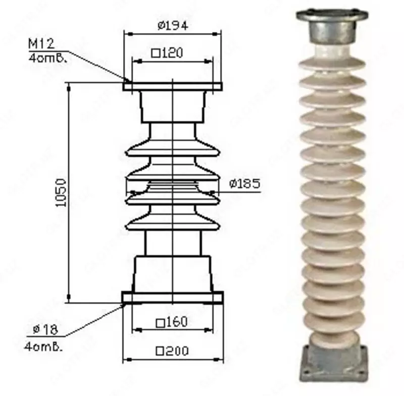 Изоляторы стеклянные ИОС-110-400 УХЛ1