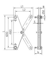 Коромысло линейное двухцепное 2КЛ-12/16-1 - по запросу