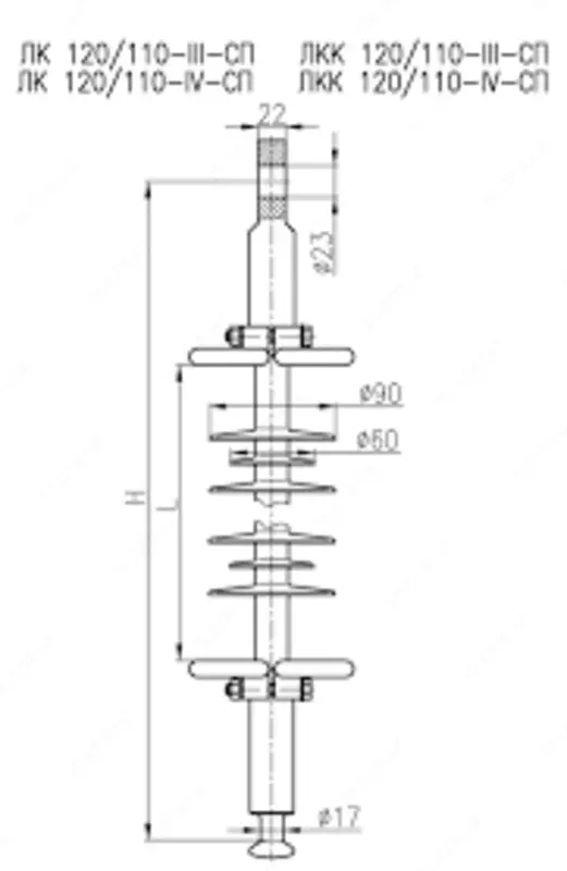 Chiziqli polimer osma izolyatorlar LK 120/110-V-2 (GP)