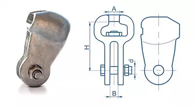 Ушко двухлапчатое У2-12-16