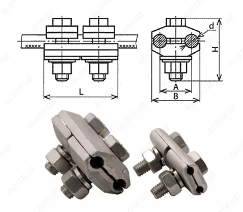 Зажимы плашечные петлевые ПА-3-2А