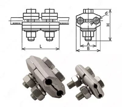 Зажимы плашечные петлевые ПА-3-2А