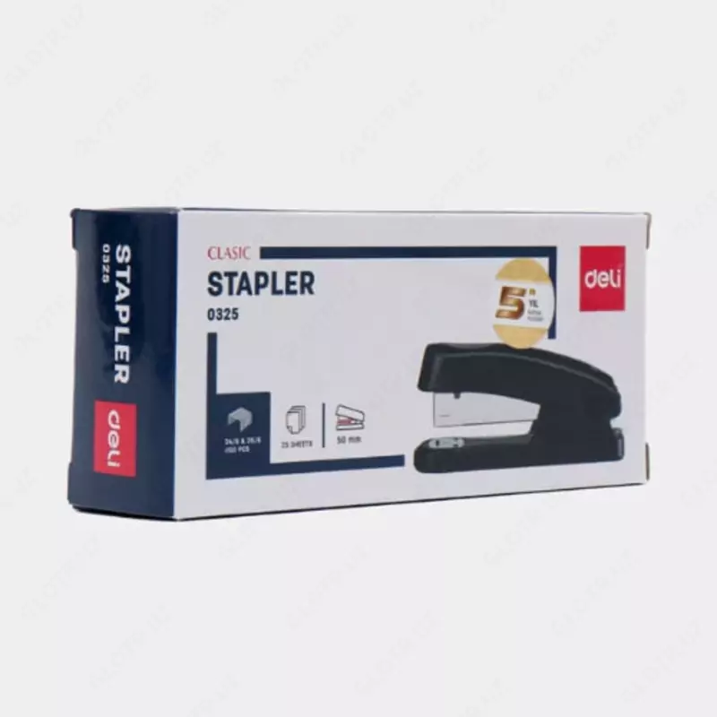 Канцелярский степлер "Deli" 24/6 (Арт. - 0325) Черный Только в розницу