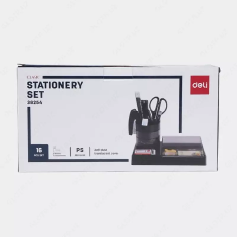 Kantselyariya buyumlari organizatori (ish stoli) "Deli" 16 dona (art. - 38254) Qora Chakana savdo