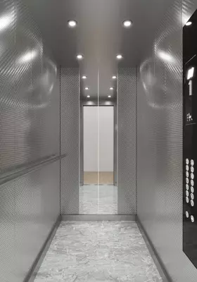 Лифт с кабиной из текстурированного металла