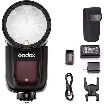 GODOX V1 S — studiya va portret fotosuratlari uchun dumaloq