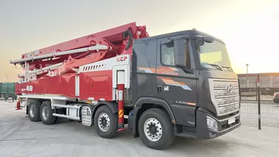 Koreyada yig‘ilgan HYUNDAI XCIENT shassisidagi KCP48ZX170 avtobetononasos