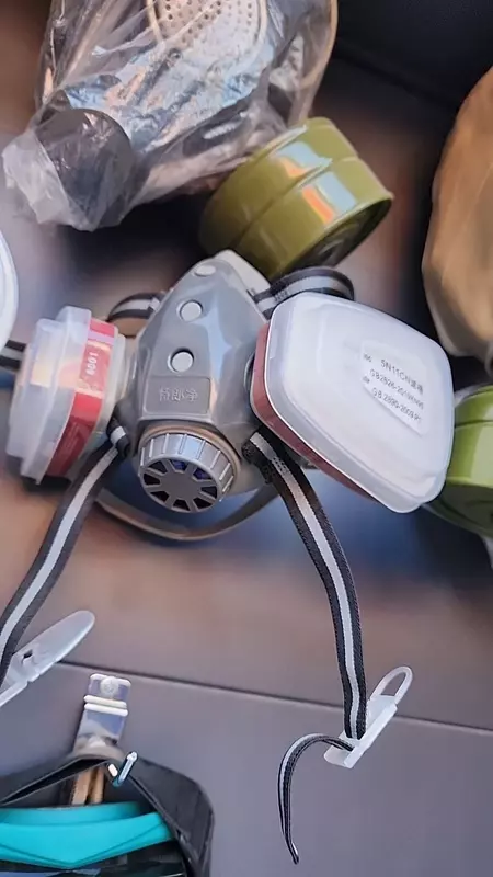  Yuzning yarim qismini qamrab oladigan respirator  gaz maskasi  filtr Changdan himoya  spreyi bo‘yash  pestitsidlar va kimyoviy tutun uchun niqob - 