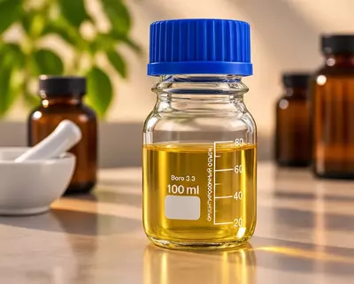 Reaktivlar uchun 100 ml hajmli, tiniq shishali, vintli qopqoqli, shkalali banka