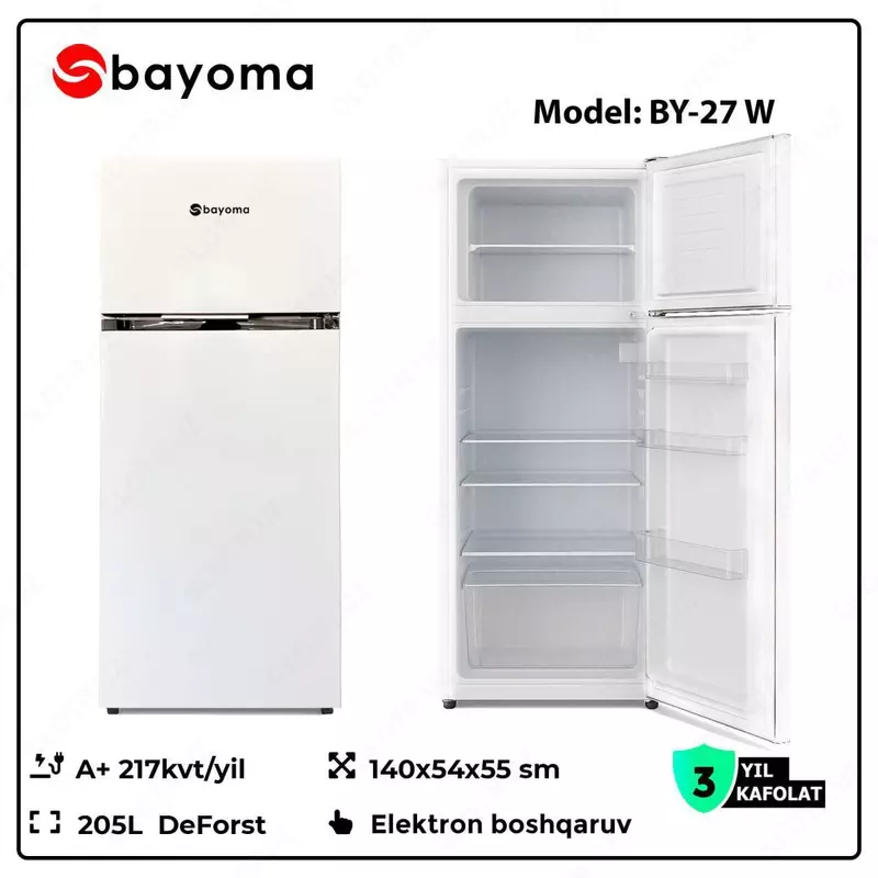 Bayoma BY-27S muzlatkich - 2 213 197.6 so'm