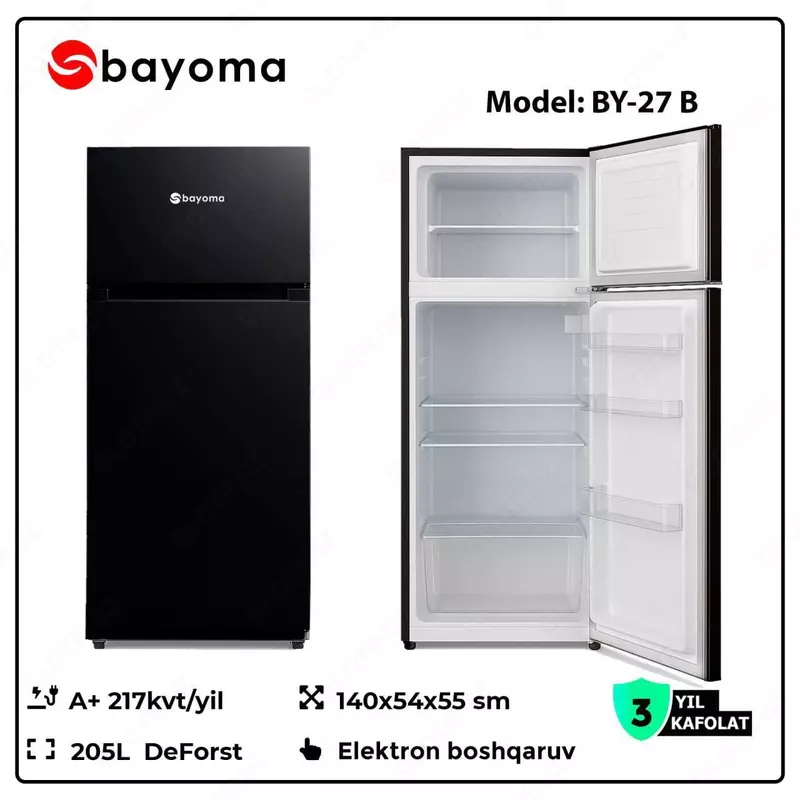 2 213 197.6 so'm Bayoma BY-27S muzlatkich