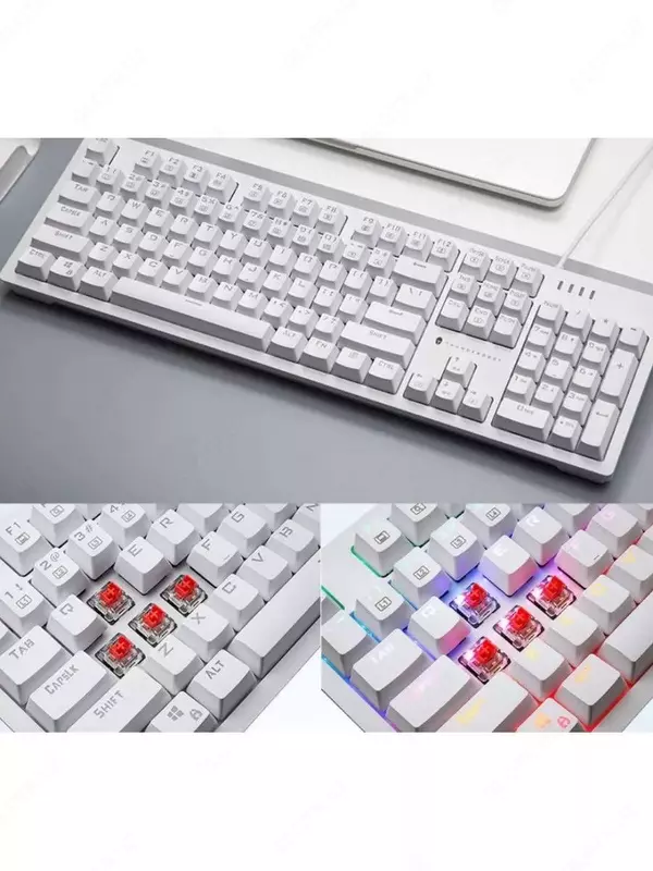380 000 сум Клавиатура Thunderobot KG3104R (Механическая | Проводная | Красные переключатели | RGB) Белая