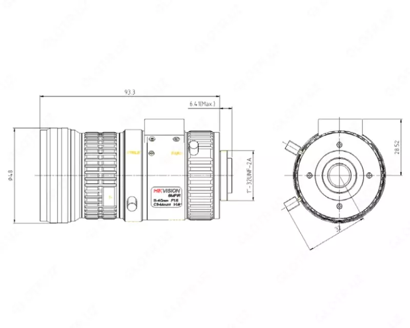 Вариофокальный 8Мp объектив 1/1.8" HV1140D-8MPIR - 11-40мм Только в розницу